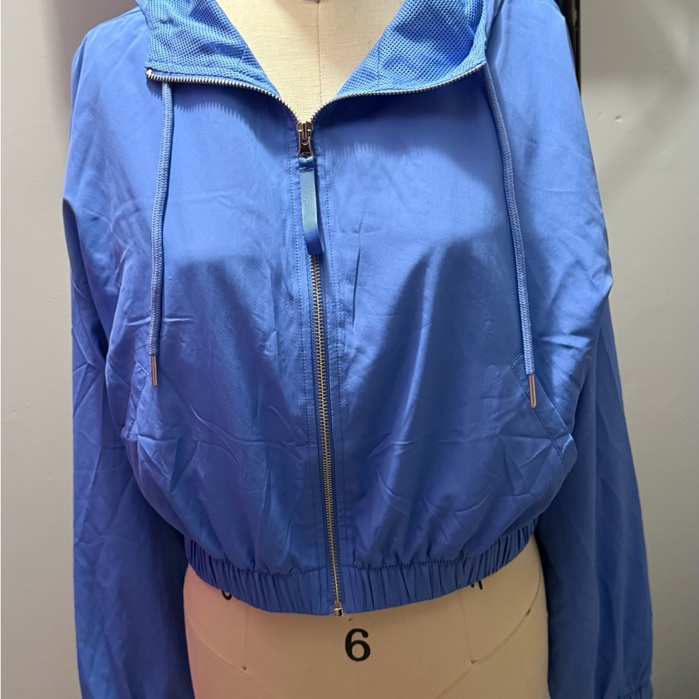 Forever 21 Blue Cropped Windbreaker Jacket size Small - Picture 5 of 6